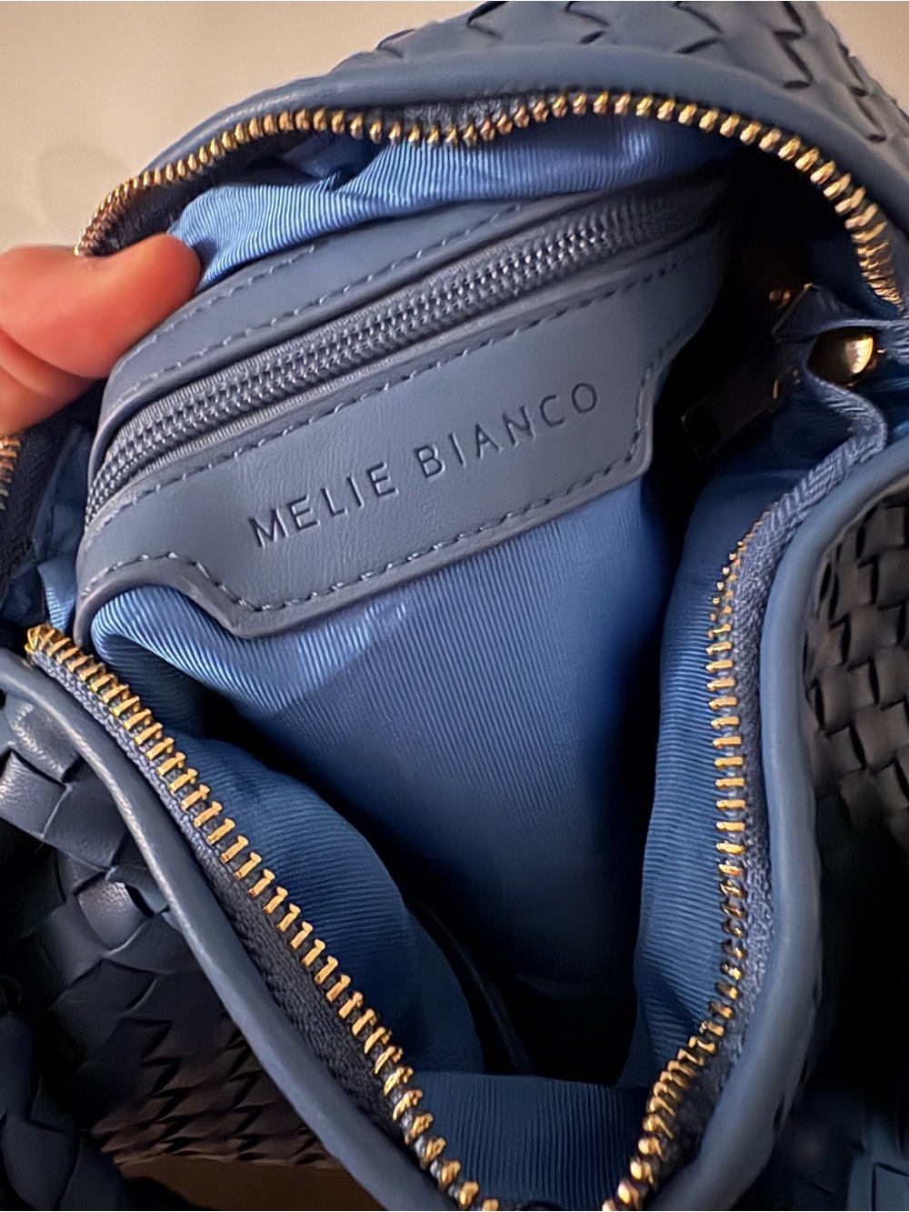 💖SPOTLIGHT💖NWOT Melie Bianco Brigitte Large Satchel in Sky Blue - Picture 6 of 8